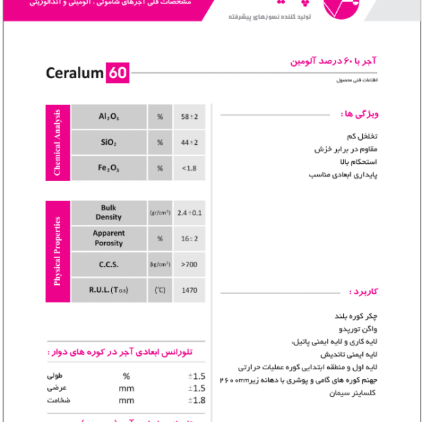 آجر با 60 درصد آلومین