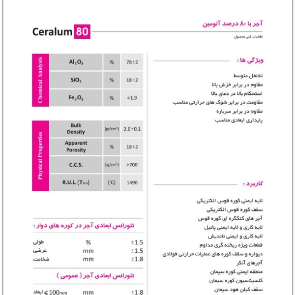آجر با ۸۰ درصد آلومین