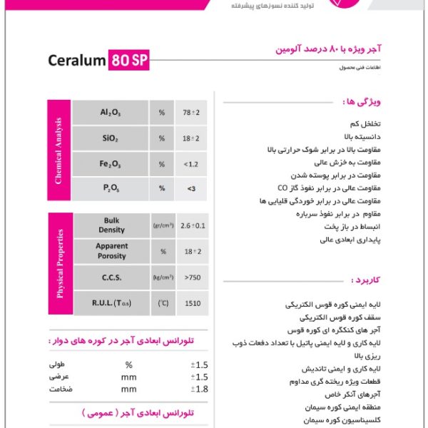 آجر ویژه با ۸۰ درصد آلومین