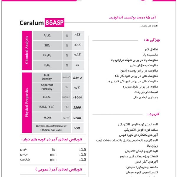 آجر با ۸۵ درصد بوکسیت